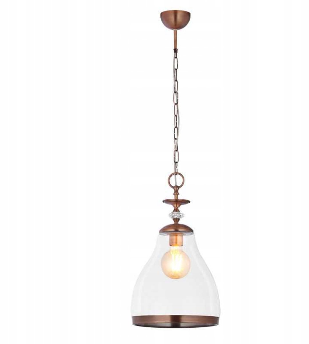 ISLA hanglamp koperkleurig met transparante kap - modern design