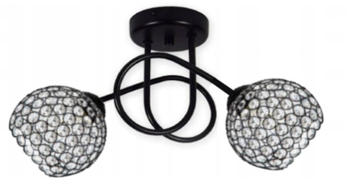 NAPOLI 1-808K LED Plafondlamp Kroonluchter Zwart Kristal