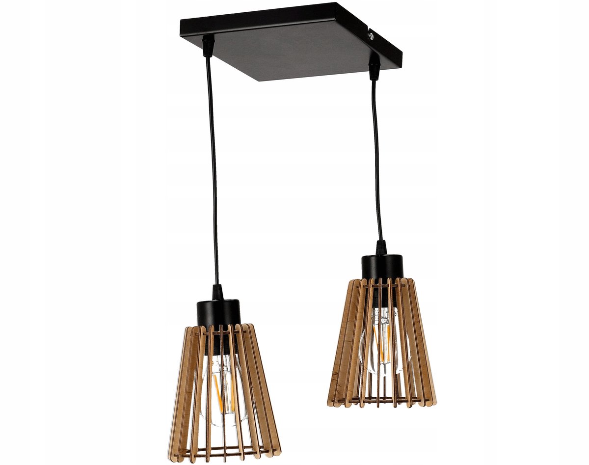 Hanglamp Loft Hout Dubbel E27 Retro