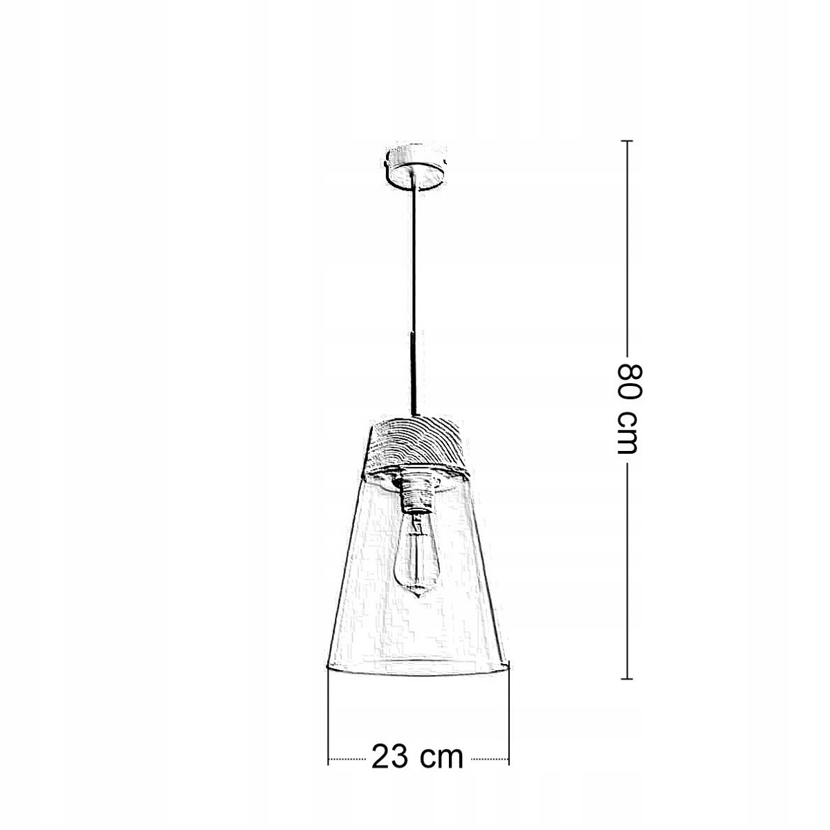 DOMINO hanglamp, antraciet metaal/hout, melkwit glas, E27