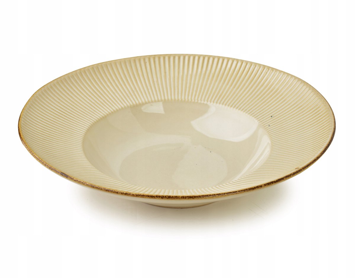 BASIC NATURE Diep pastabord 30 cm beige keramiek