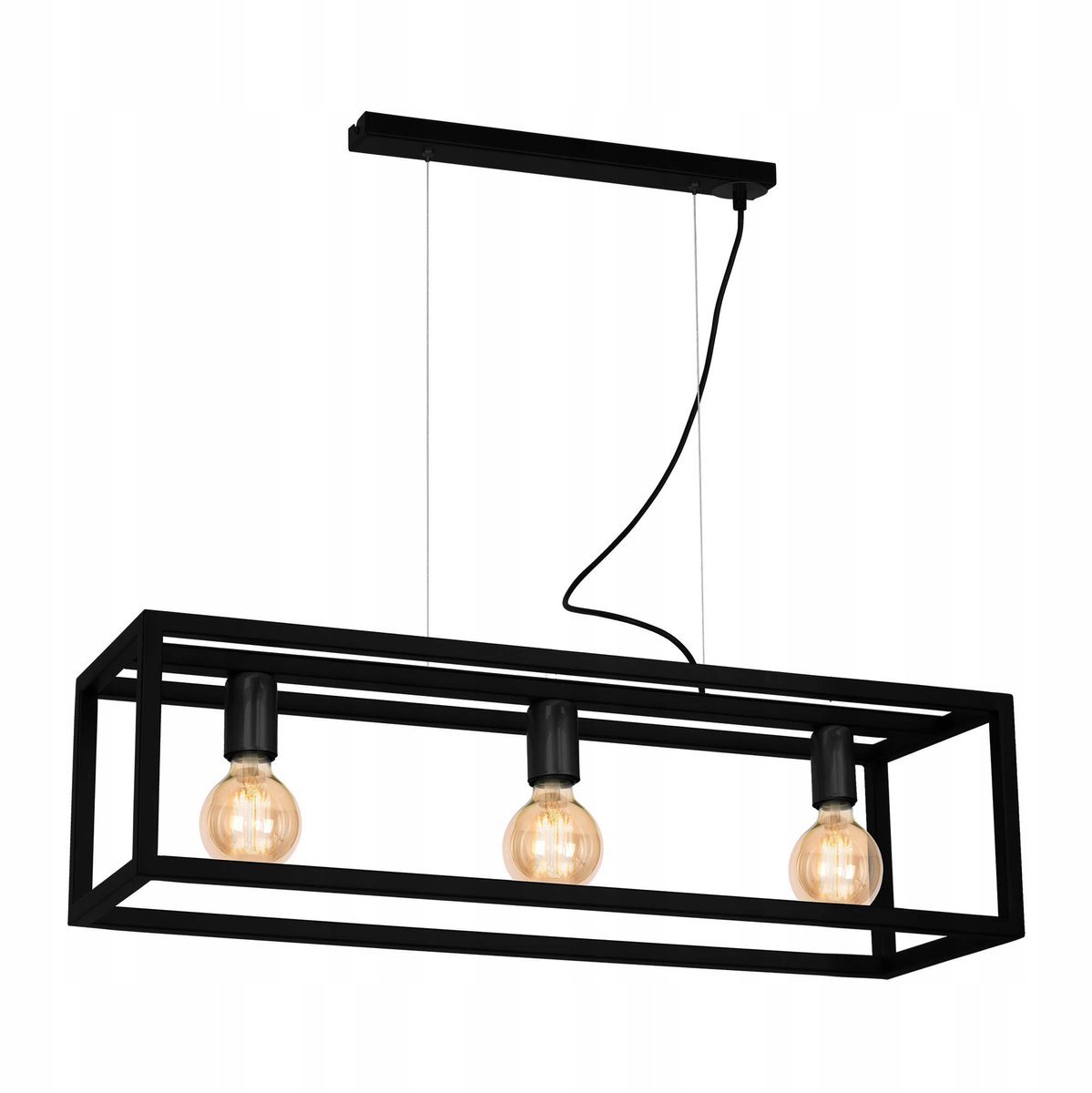 Moderne zwarte metalen hanglamp 3xE27 - Stijlvol Design