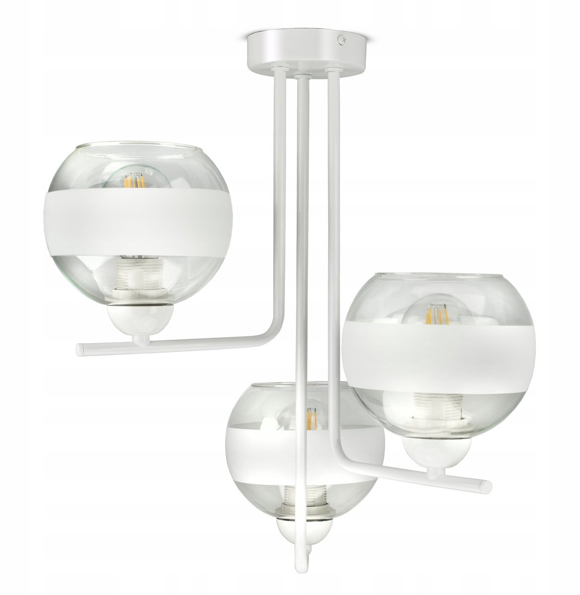 Moderne Witte Plafondlamp met Glazen Bollen - E27