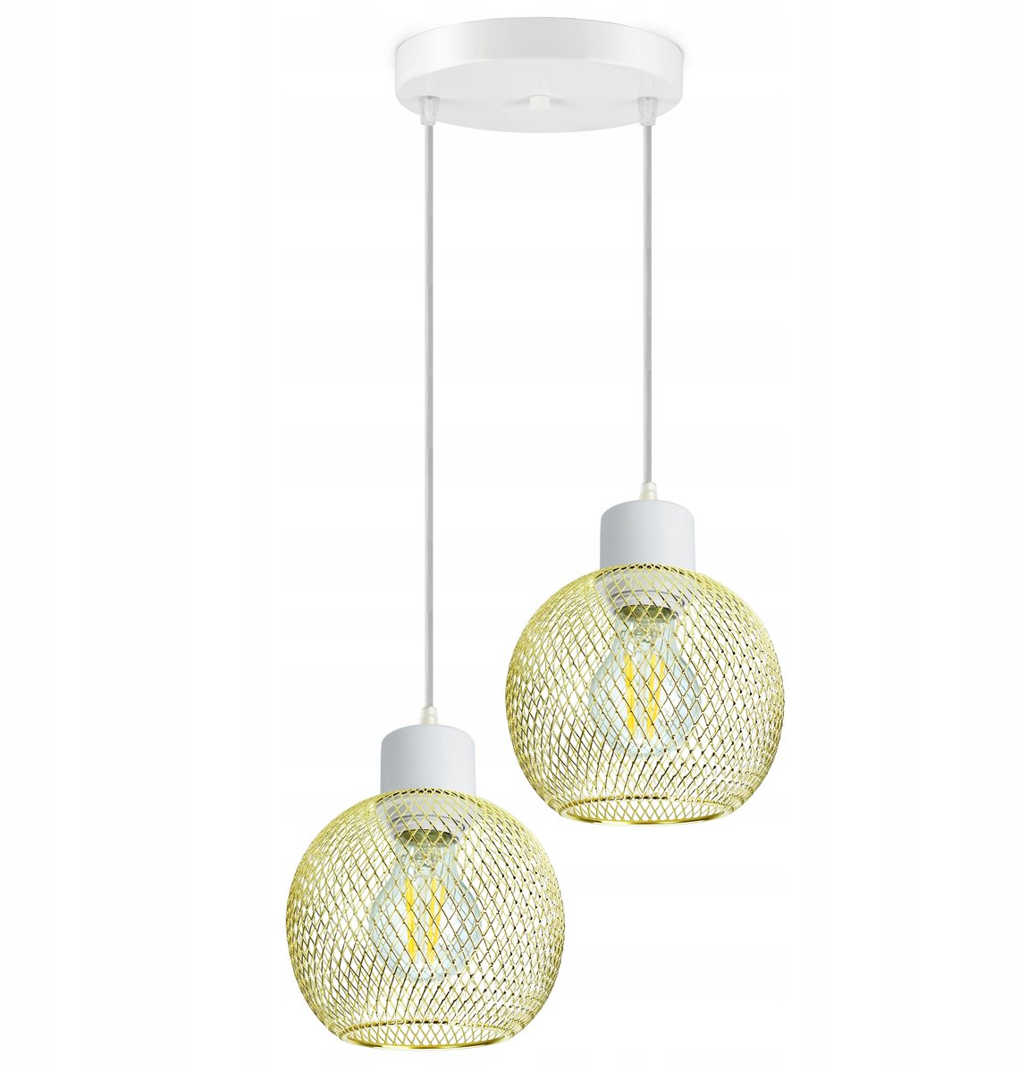 Gouden Globe Hanglamp 2xE27 LED Verstelbaar - Stijlvol en Praktisch