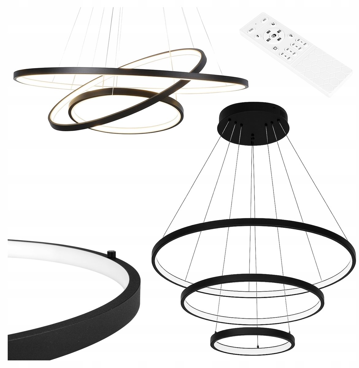 Moderne Ring LED Plafondlamp 60cm - Verstelbaar Licht 3000-6500K