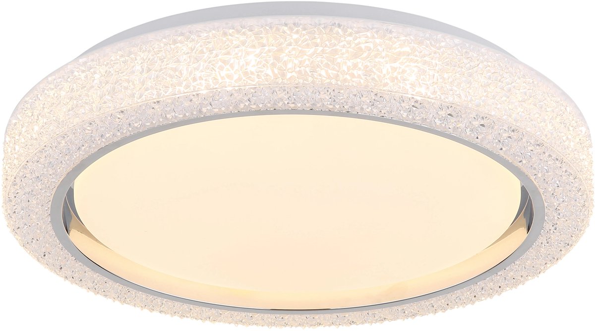 Globo Plafondlamp Eetkamerlamp LED CCT met kristallen, metaal en kunststof, 1x LED 24 watt 1600 lumen warmwit-koudwit, D 40 cm
