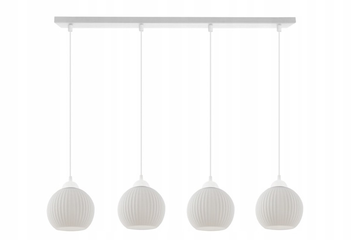 RIFFLE hanglamp wit, 4xE27, woonkamer/eetkamer, 94cm breed