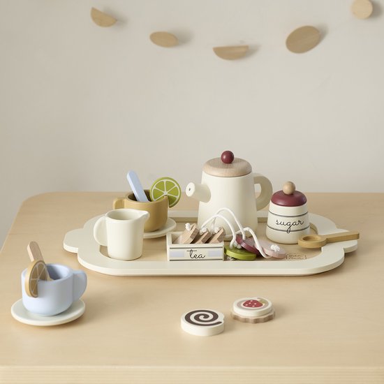 Service à Thé en Bois Petite Amélie - 19 Pièces - Noisette