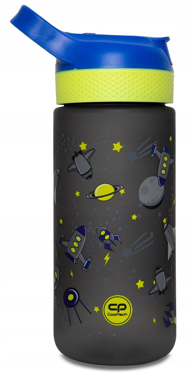 CoolPack Atlantis Bidon 420ml met Rietje - Grijs/Zilver
