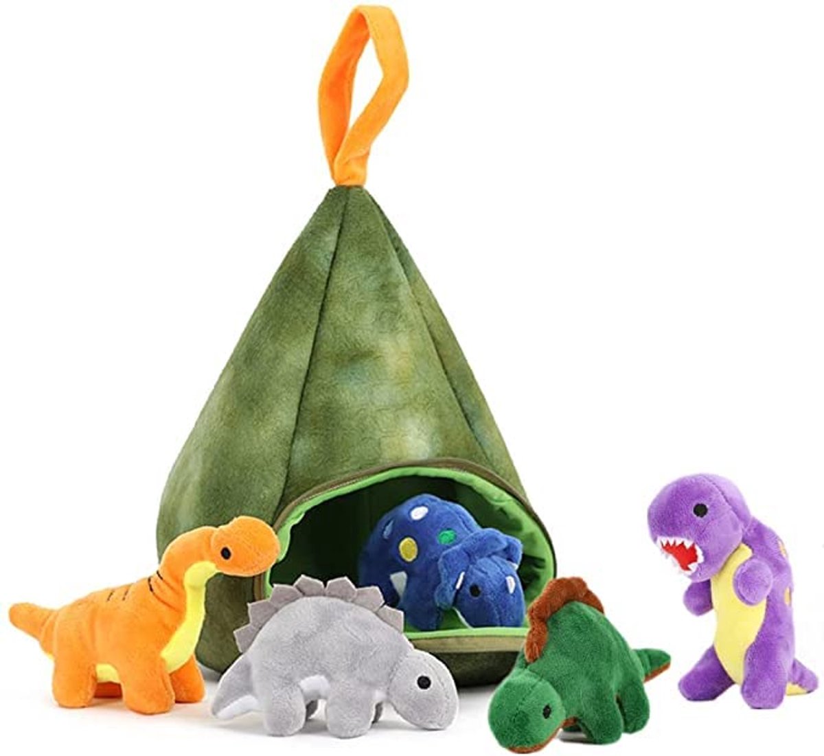 Dino Knuffel - Pluche Speelgoed - Spelen en Leren - Met Baby Binnenin - 30 cm - Groen