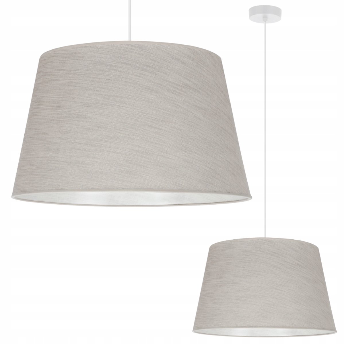Luxe Hanglamp Kegel Beige Linnen Boho - Grote Sfeerverlichting E27