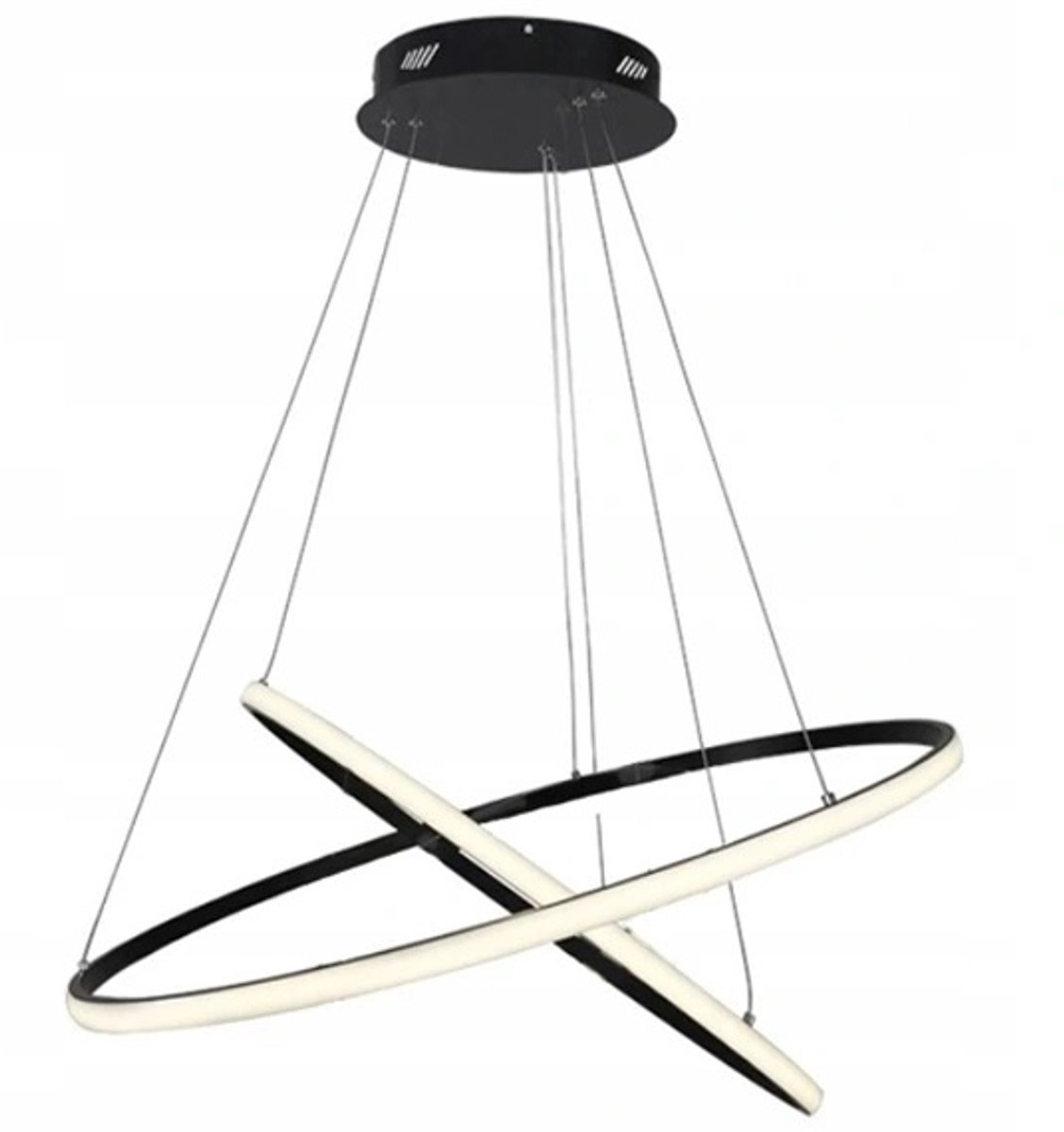 Moderne zwarte LED plafondlamp ringen 49W neutraal licht 4000K