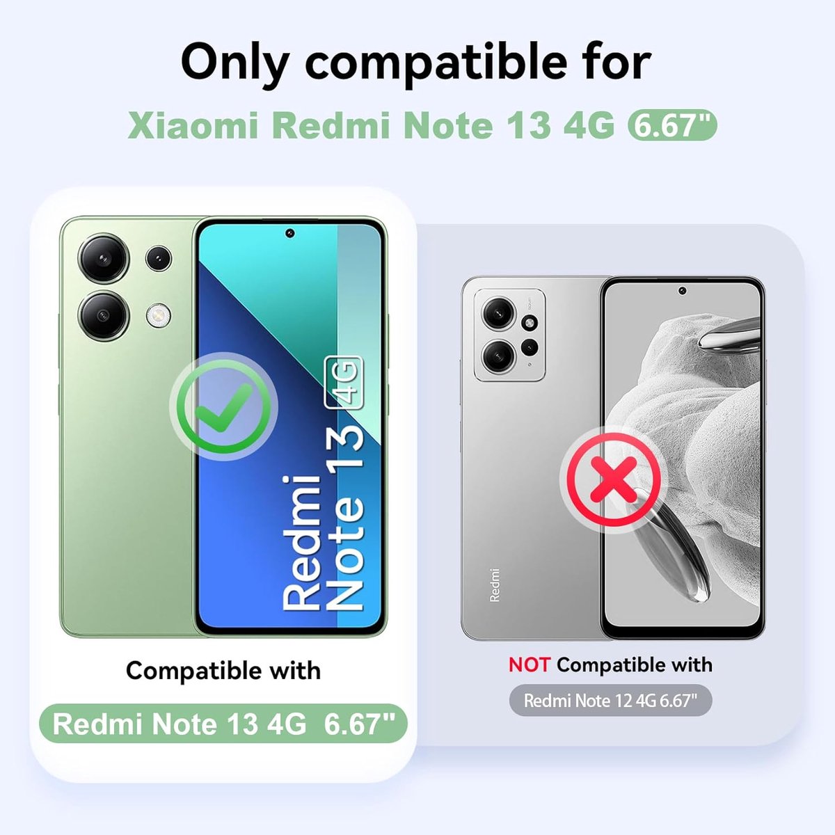 3x Screenprotector Geschikt Voor Xiaomi Redmi Note 13 4G/5G – 9H Glas - Krasvrij