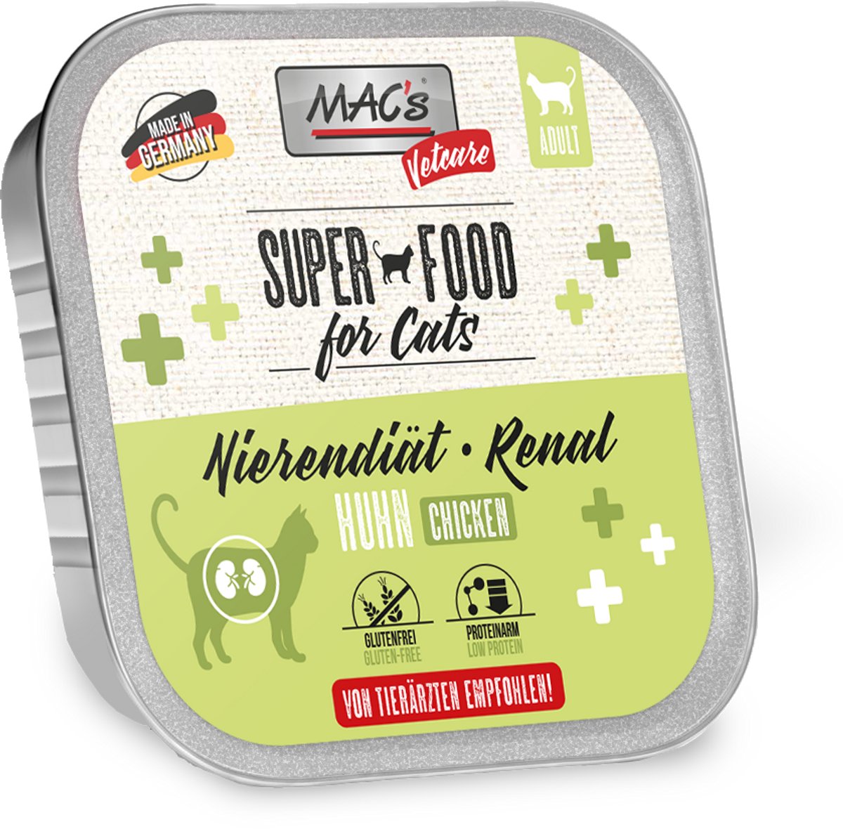 MAC’s Vetcare Kattenvoer - nierdieet kat - Kippenvlees - 8 x 100g