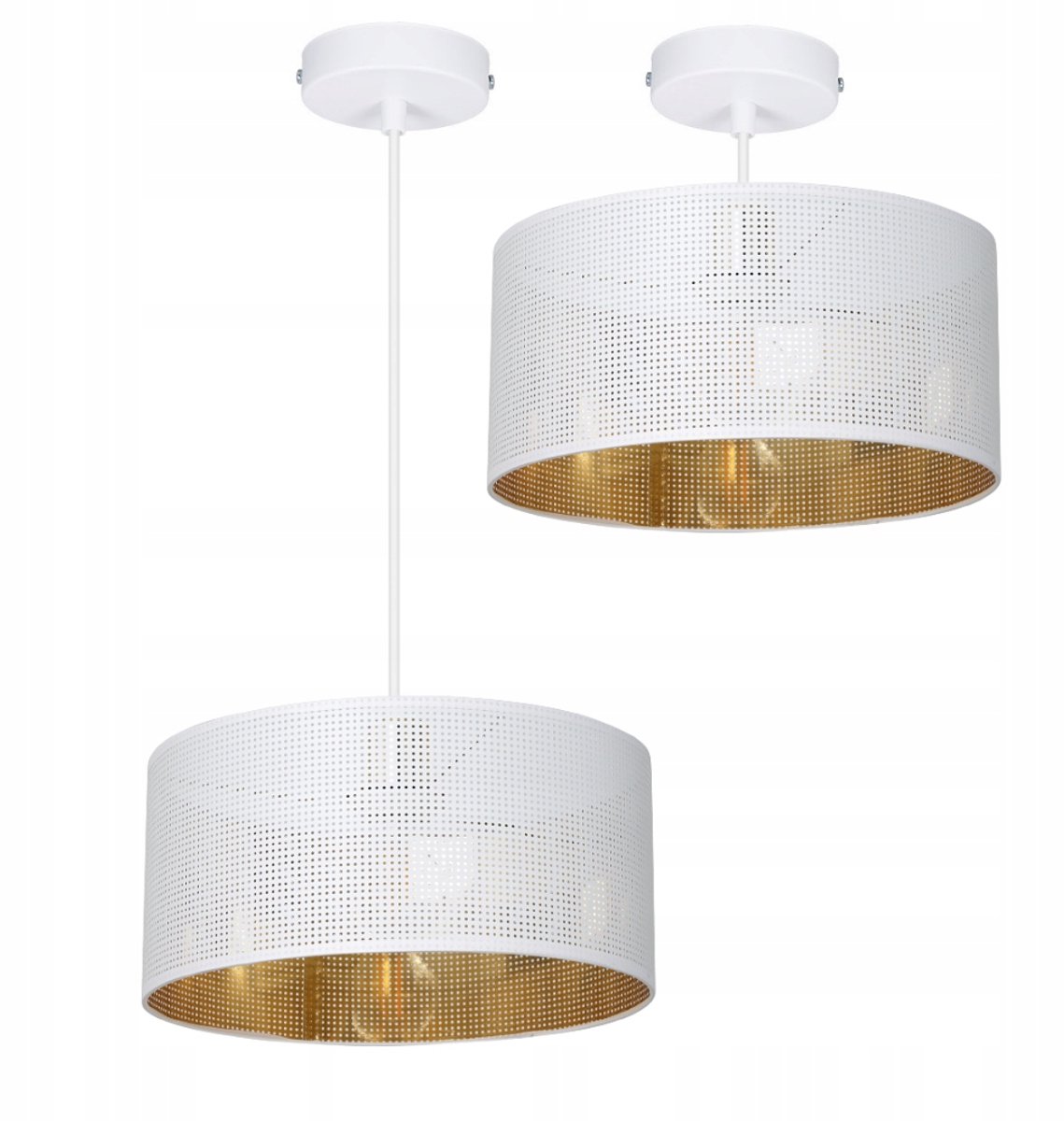 Gouden Plafondlamp met Open Geweven Kap - E27, 30cm