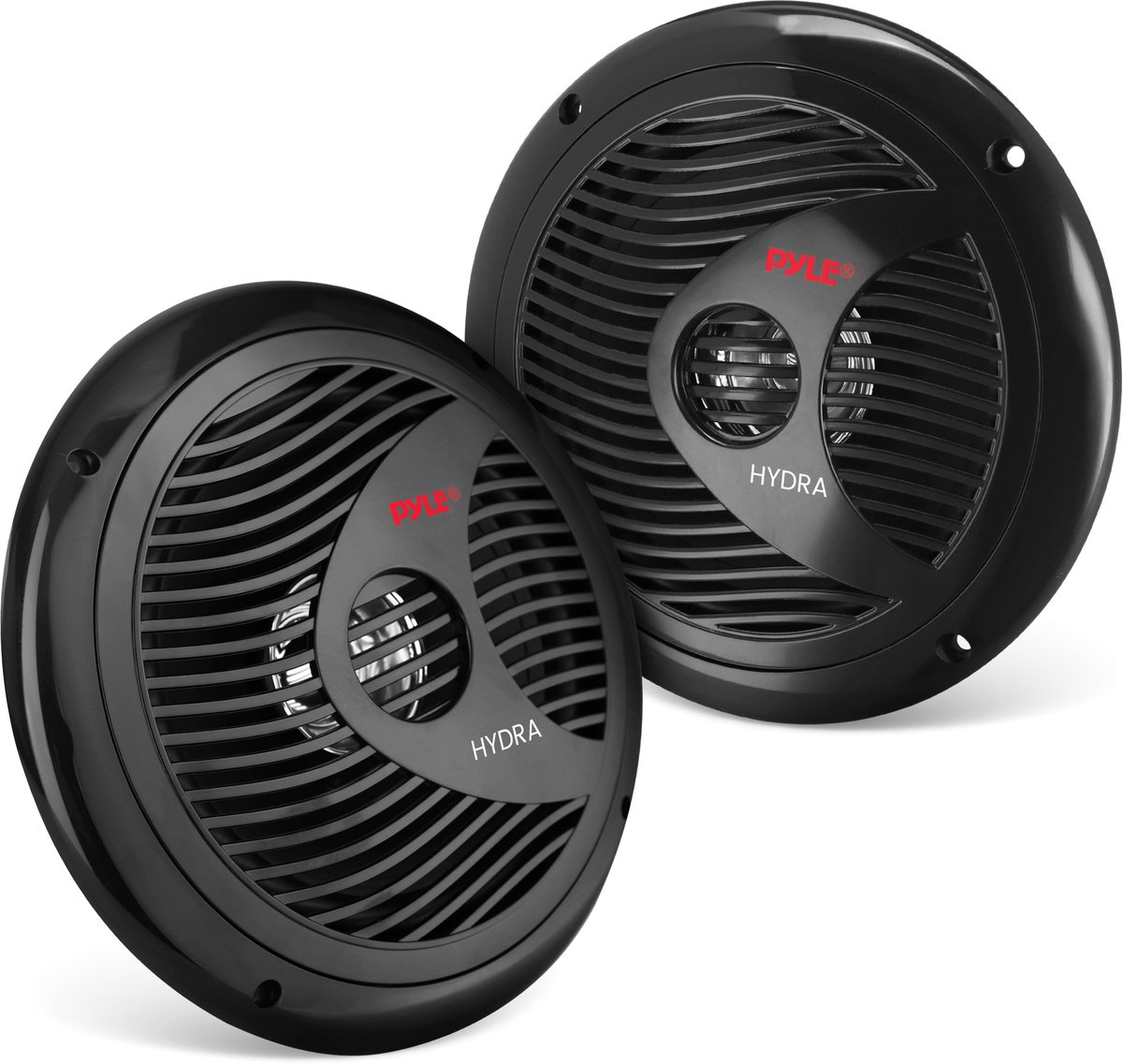 Pyle (6,5 inch) Dubbele Mariene Luidsprekers – 2-weg 150 Watt Waterdichte Outdoor Stereo Set- 1 Paar – Zwart