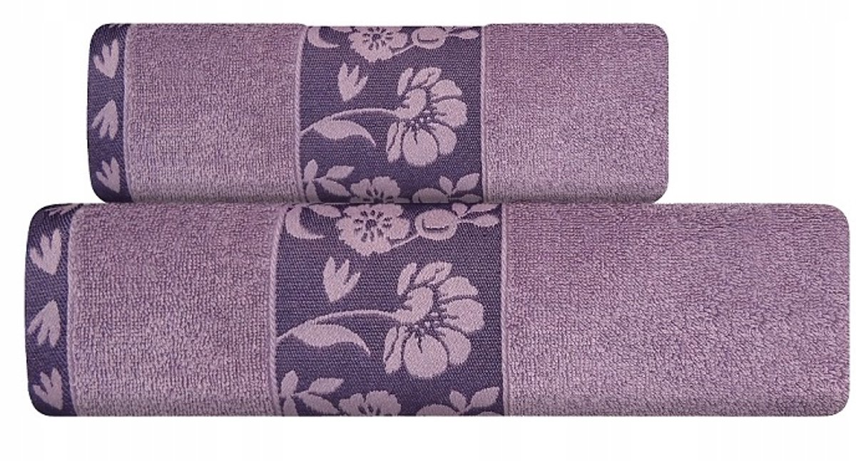 Flora Badhanddoek met Bloemenrand 70x140cm - Zacht Katoen