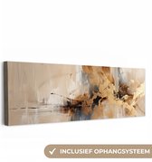 Tableau sur toile 180x60 cm - Décoration murale moderne - Marron - Abstrait - Beige - Décoration murale salon - Décoration chambre - Accessoires de décoration - Peintures sur toile