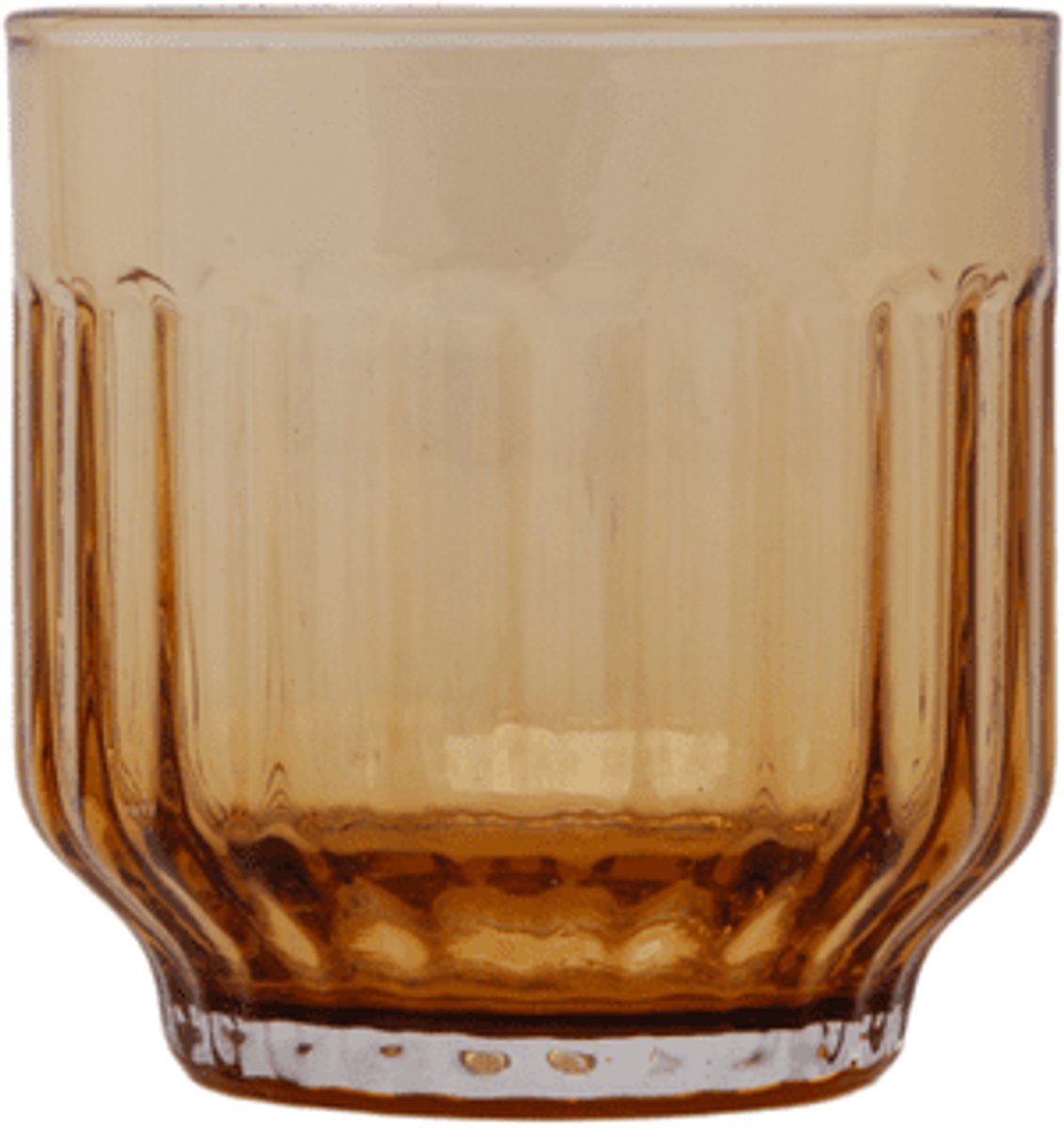 XLBoom Mila Tumbler Amber Set van 4 – Mondgeblazen glazen tumbler set (4 stuks) – Verkrijgbaar in Amber | Clear | Dark Grey | Green – Design servies voor tafel