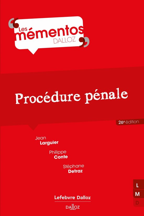Mémentos - Procédure pénale 26ed - cover
