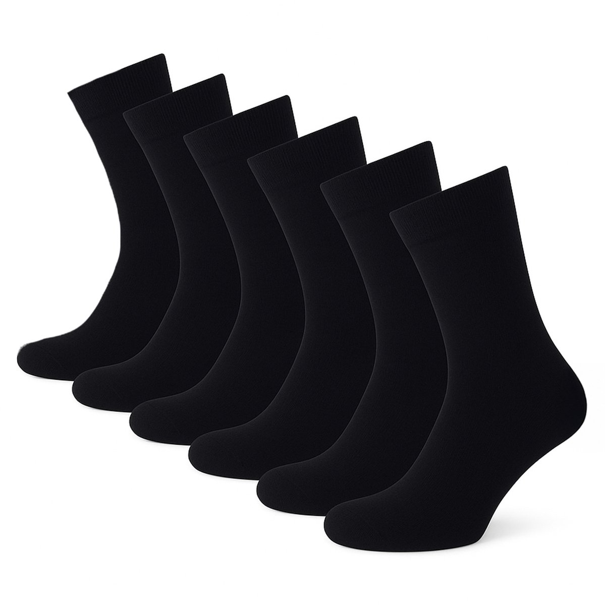 Onderbox herensokken soft cotton 6-paar zwart