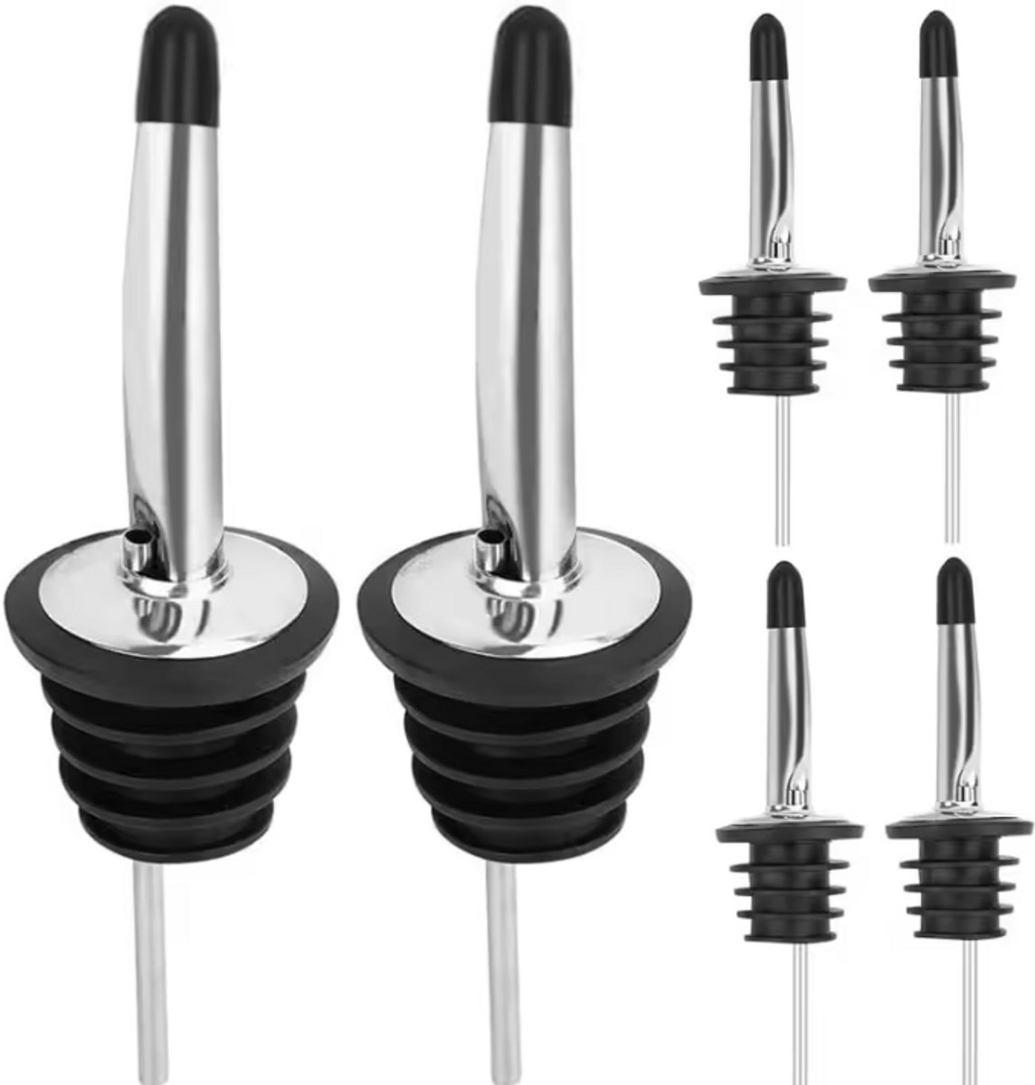 New Age Devi - 4 Stuks Schenktuiten set - RVS - perfect voor wijn, cocktails en meer