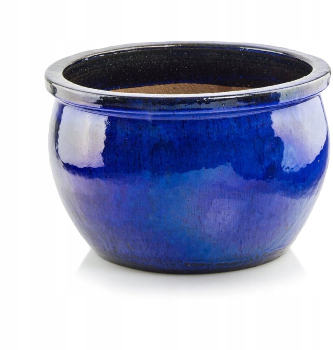 Keramische Bloempot Blauw Polnix 28x16 cm - Vorstbestendig & Handgemaakt