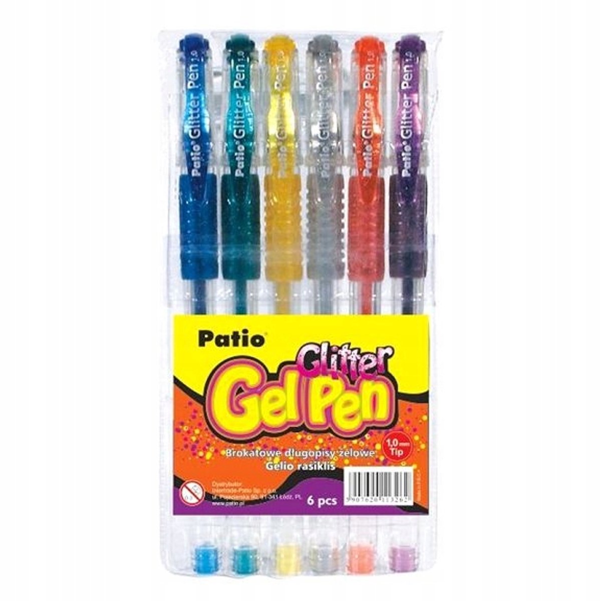 Patio Gelpennen Set 6 Kleuren Glitter 1.0mm
