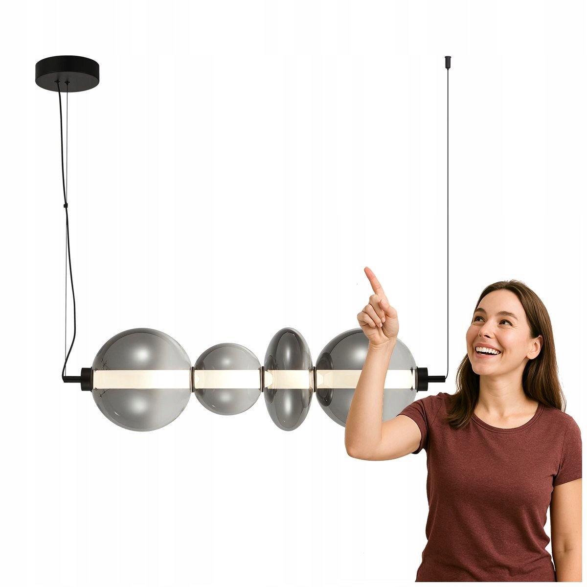 Moderne SONTE LED Hanglamp 36W Zwart Mat