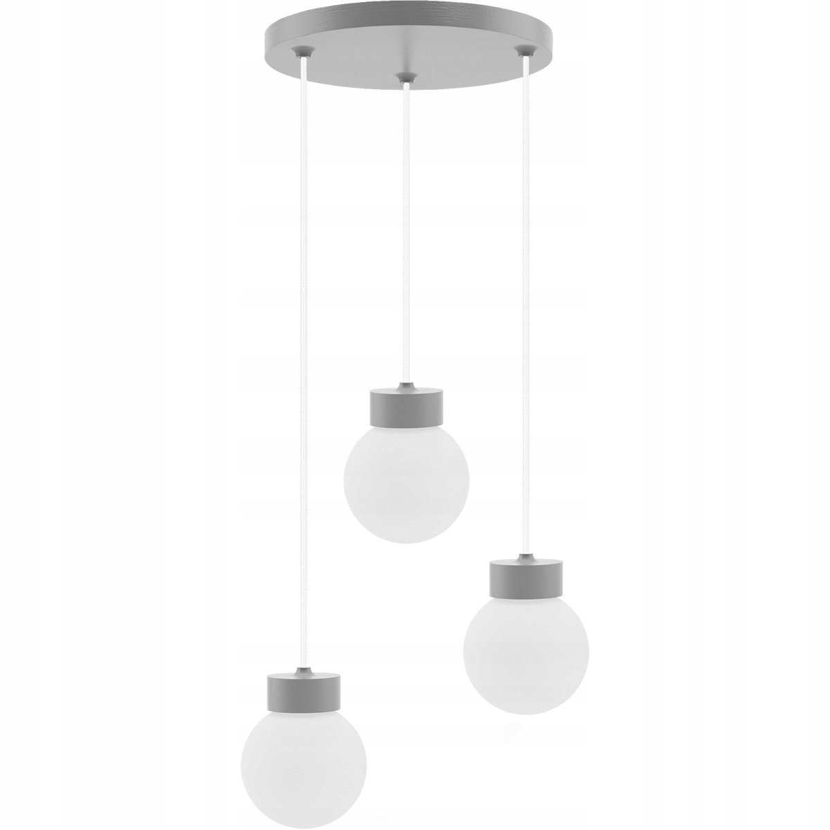 Barrel-Orb Hanglamp Grijs Hout 3xE14 - Stijlvol en Modern