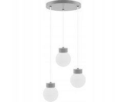 Barrel-Orb Hanglamp Grijs Hout 3xE14 - Stijlvol en Modern
