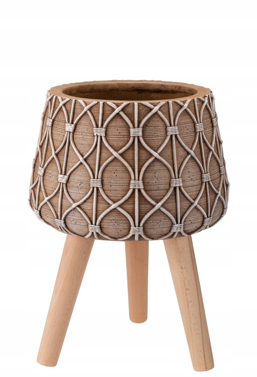 Boho Bloempot Bruin 21,5 cm - Stijlvol en Duurzaam