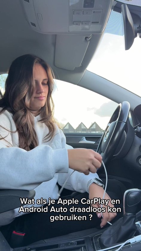 CarMe Ultra Mini 2-in-1 CarPlay Dongle - Draadloos CarPlay & Android Auto - USB-A & USB-C - Android Auto Dongle - Zilver