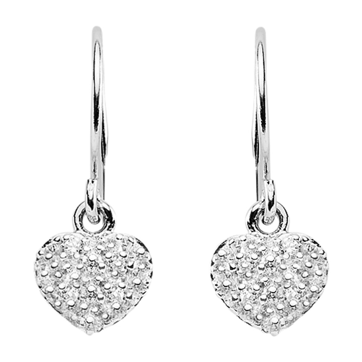 Oorbellen zilver Bü. 925-rh hart zirkonia