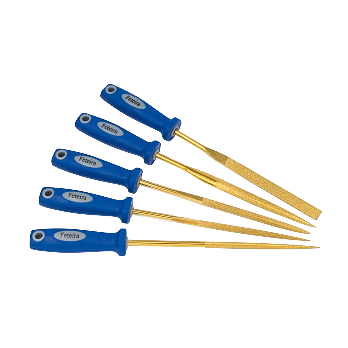 Naaldvijlenset - Een onmisbaar hulpmiddel voor nauwkeurig handwerk - Bekleed met diamantkorrel - Ook geschikt voor bijzonder harde materialen - 5-delig - Inclusief opbergdoos - C335897