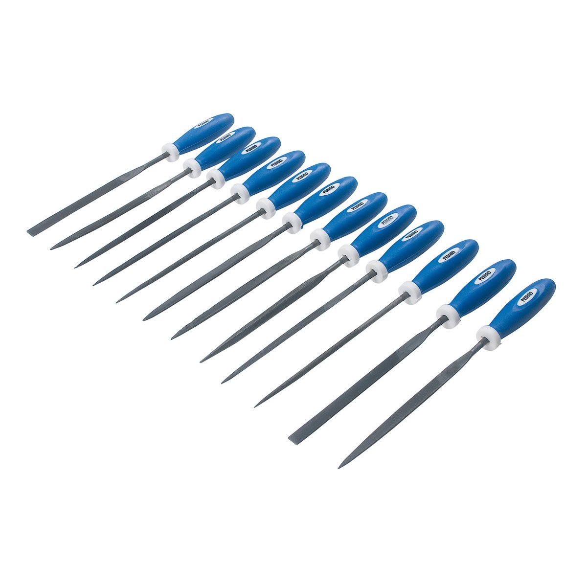 SELVA naaldvijlenset, werkplaatsvijlen, 12-delig, 150 mm, voor de bewerking van zachte materialen (hout, kunststof), diverse vormen