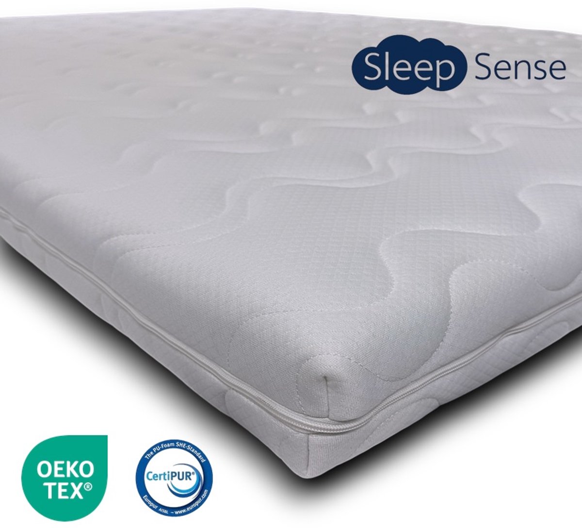 Sleep Sense® topper 140x200 - topdekmatras - topmatras - HR Koudschuim - circa 9 cm dik - Anti Allergisch - Afritsbare hoes - Gemiddeld hardheid - 100% veilig