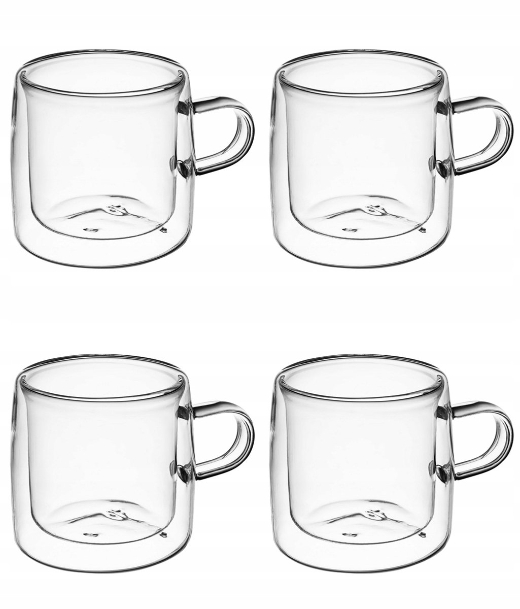 Duo thermische glazen 4x 270ml - dubbelwandig borosilicaatglas