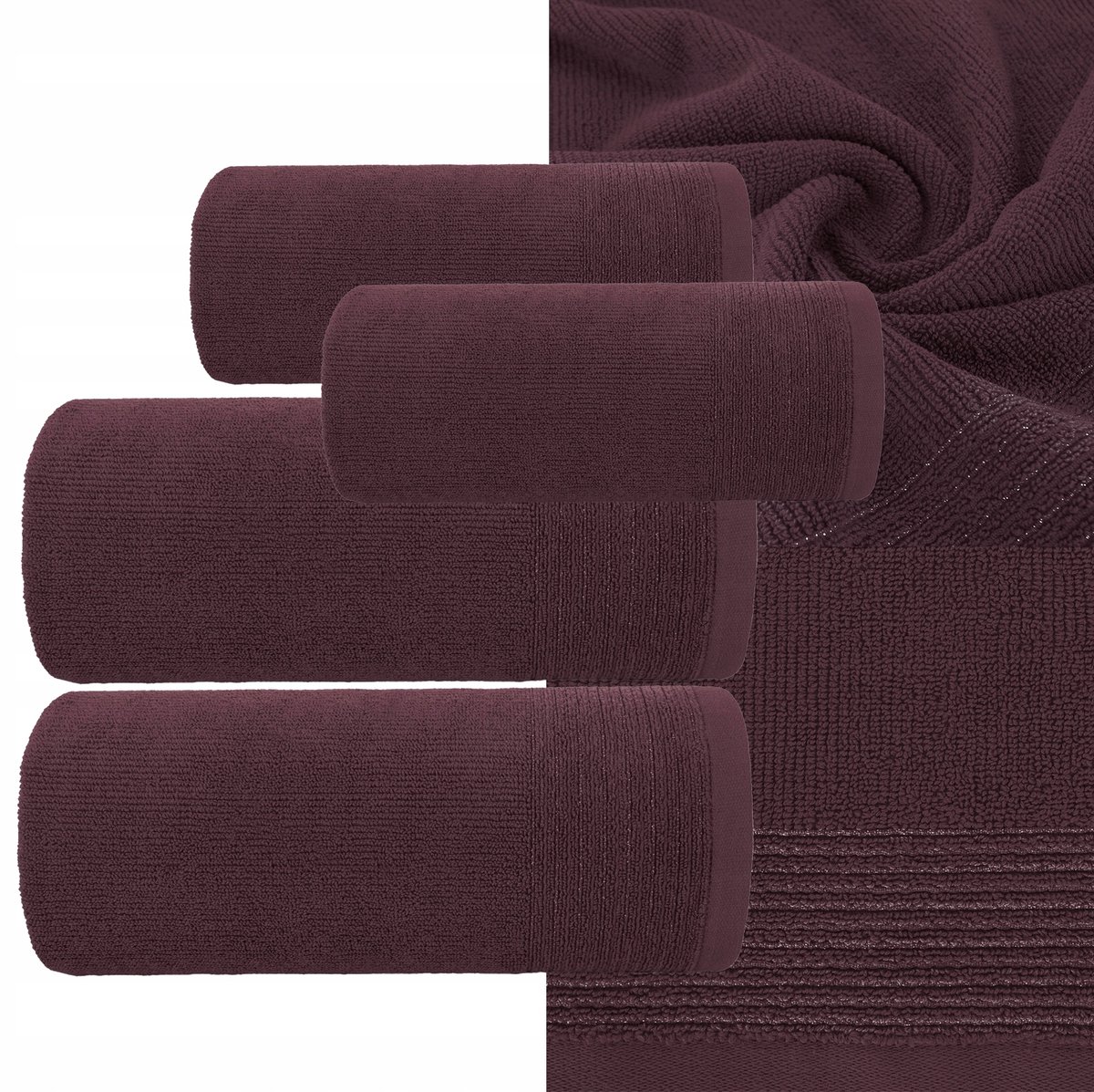 Luxe Katoenen Handdoek Set 2x 50x90cm & 2x 70x140cm 500g/m² Bordeaux