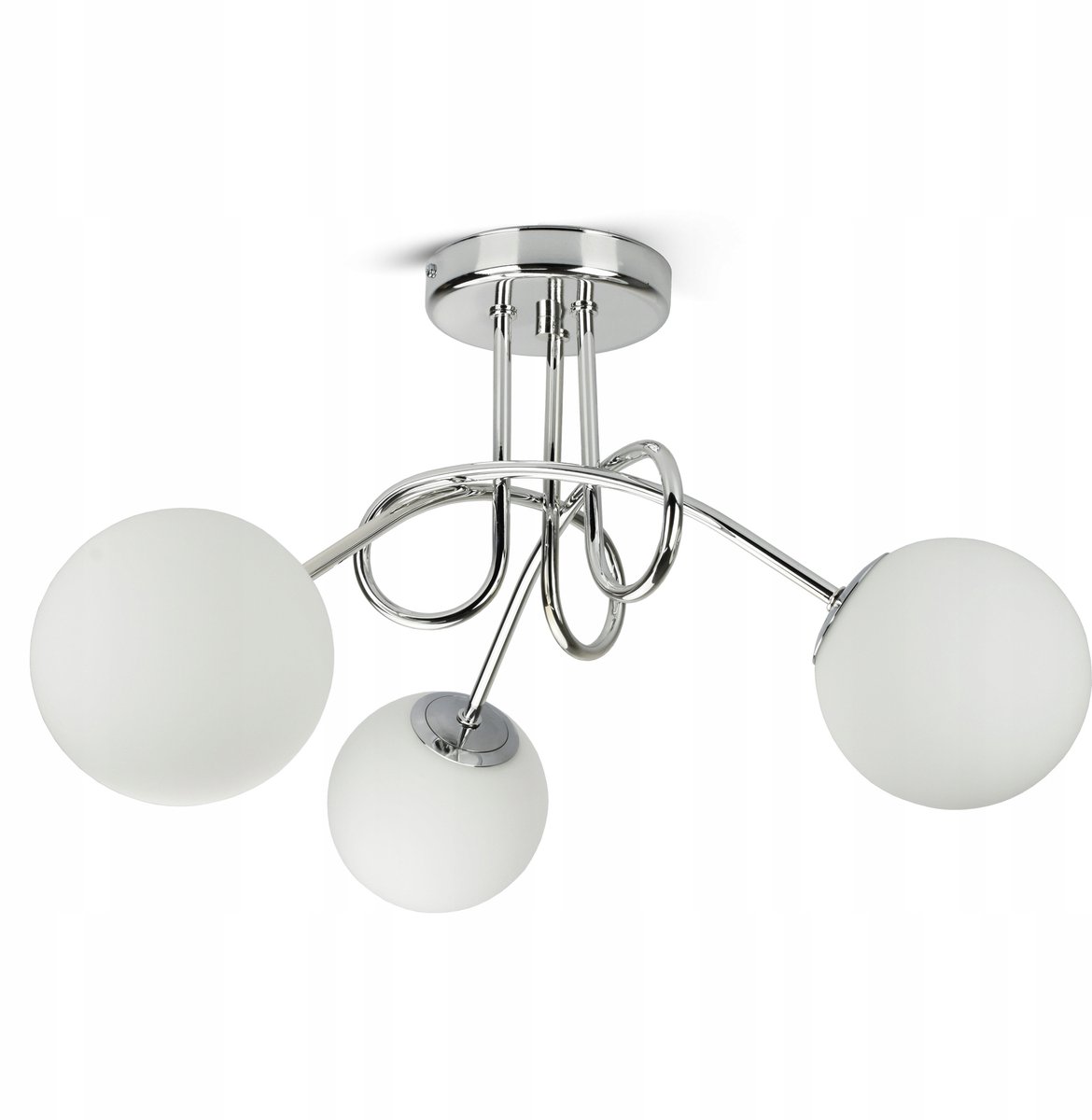 Plafondlamp Chroom Glas Witte Bollen PE3 LED G9
