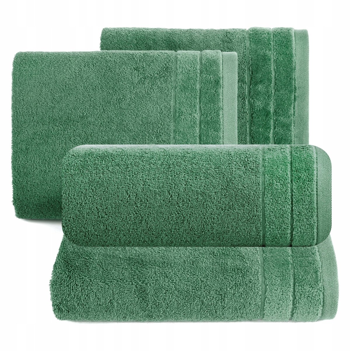 Set van 4 Groene Katoenen Handdoeken (2x 70x140cm, 2x 50x90cm)