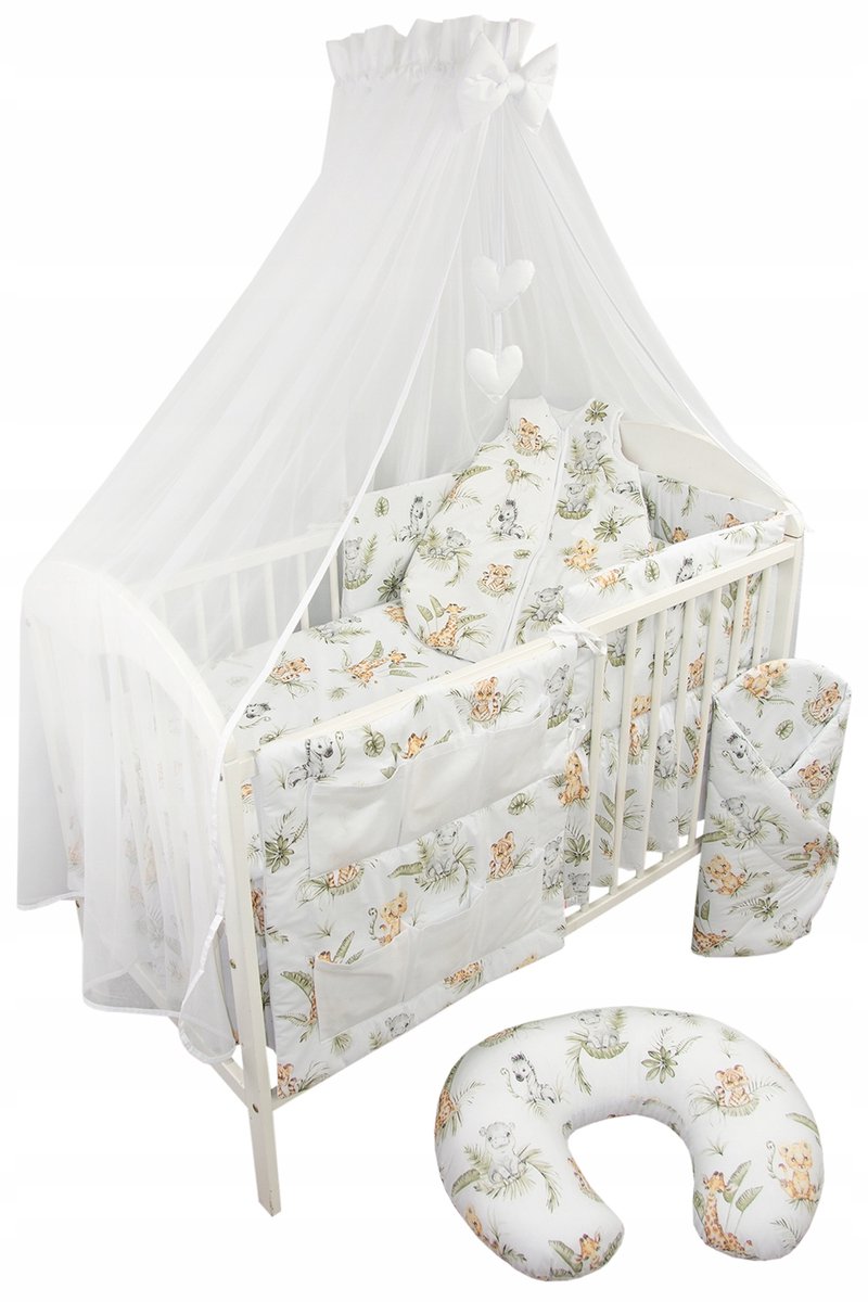 Image of 12-delige Baby Beddengoed Set met Hemel & Aankleedkussen