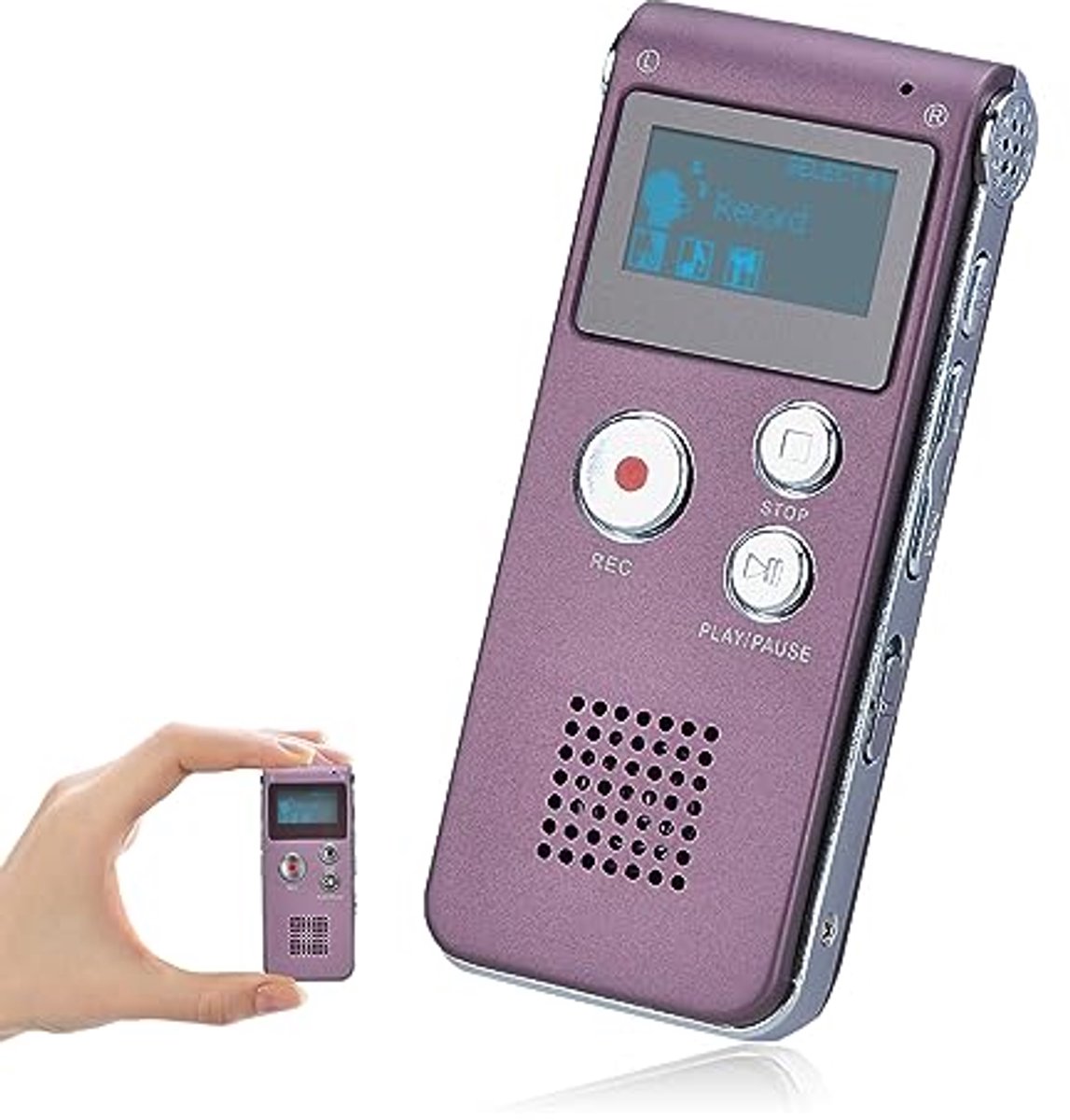 16GB Draagbare Digitale Voice Recorder met LCD Scherm en MP3-functie
