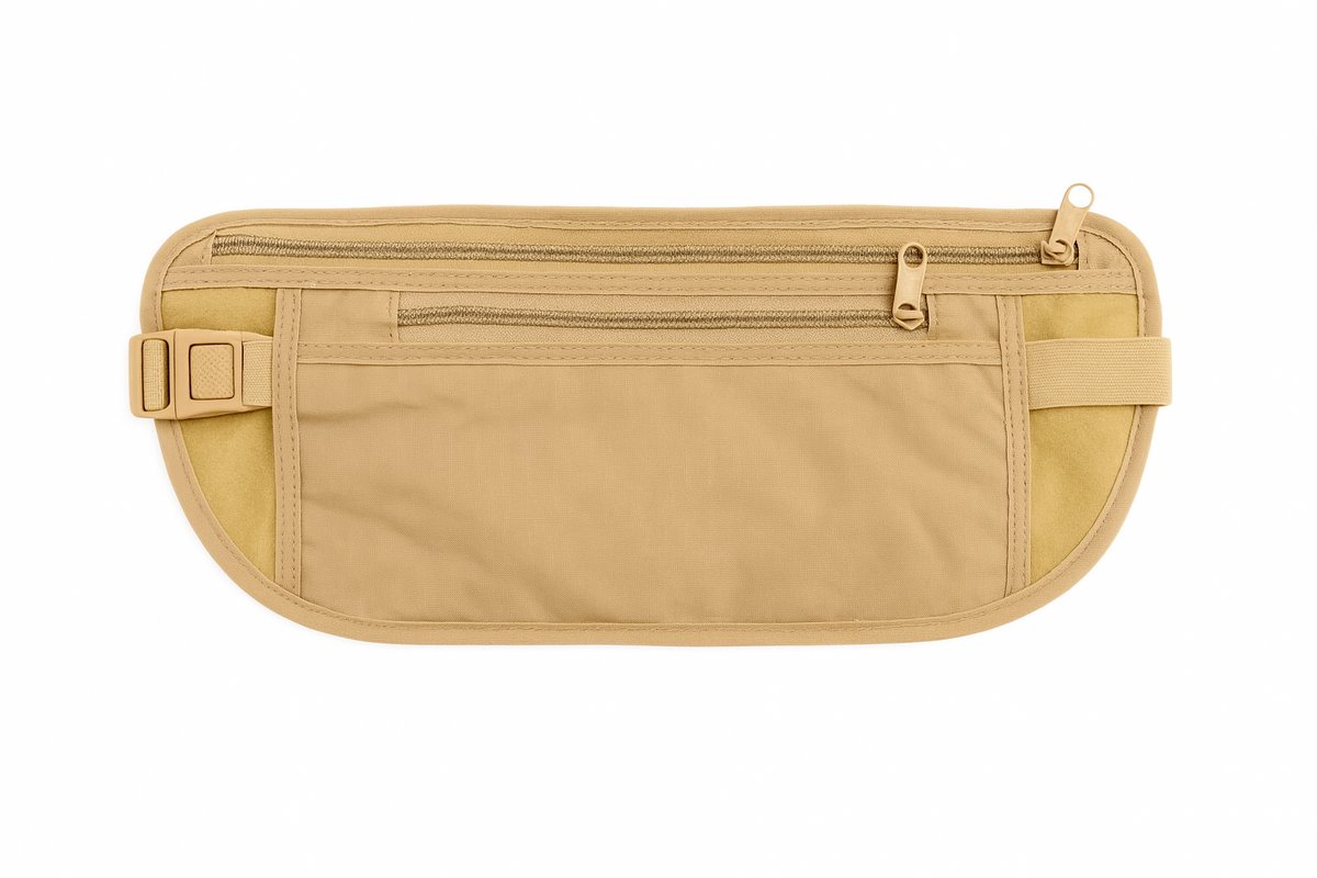 Sundaze - Reisbelt met Ritssluiting - Beige - Katoen - Unisex