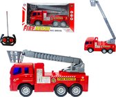 Truck de pompier R/C - camion de pompier orientable - avec échelle rotative à 360° - voiture de pompiers