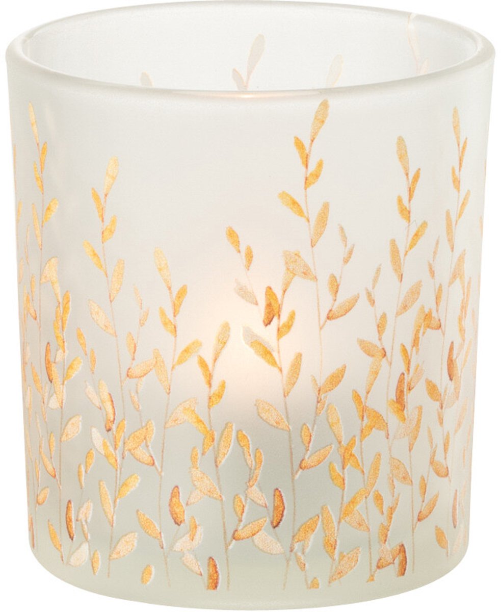 J-Line windlicht Sally - glas - oranje/transparant - extra small Multi