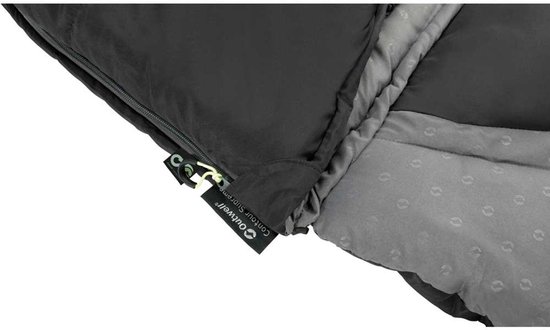 Outwell DS Contour slaapzak 220 cm Midnight Black rits rechts — afbeelding 2