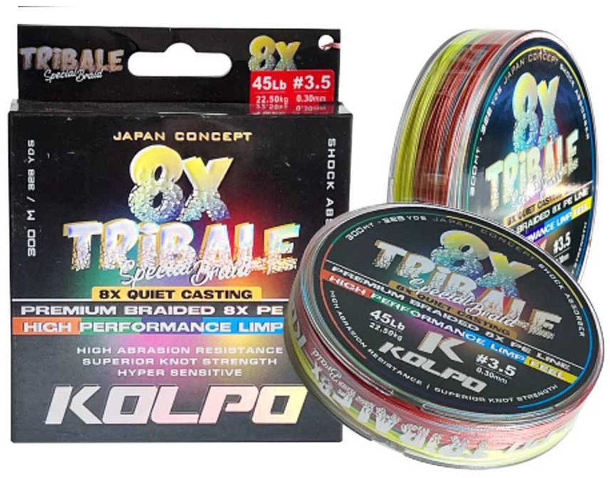 Kolpo Special 8x 300 M Gevlochten Vislijn Transparant 0.250 mm
