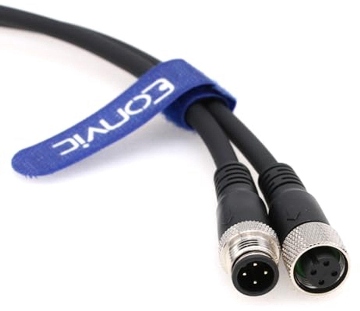 Industriële M12 4 Pin Connector Kabel voor Sensoren - 5M Zwart
