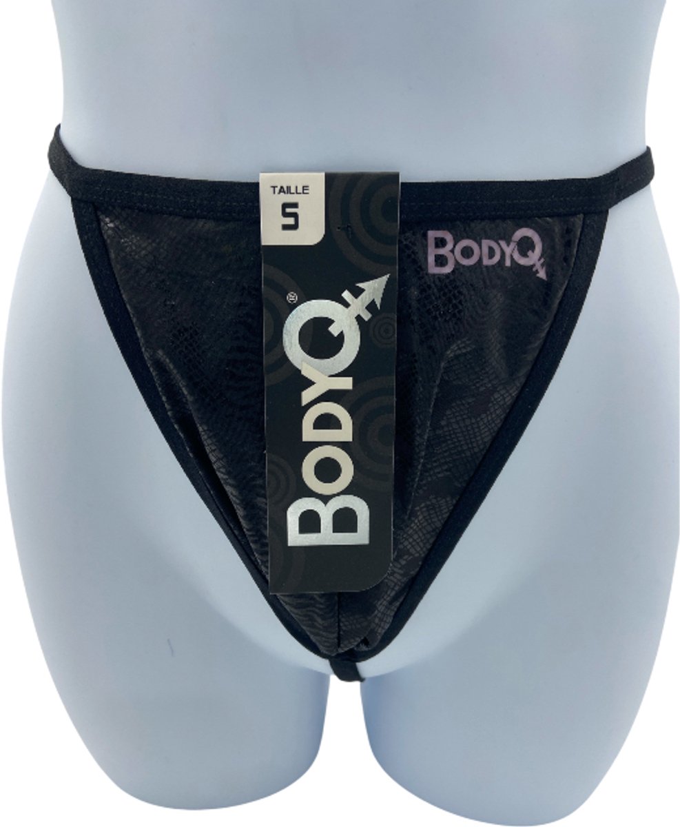 BodyQ Sexy Heren String – Zwart Glanzend – Erotische Herenlingerie – Maat M